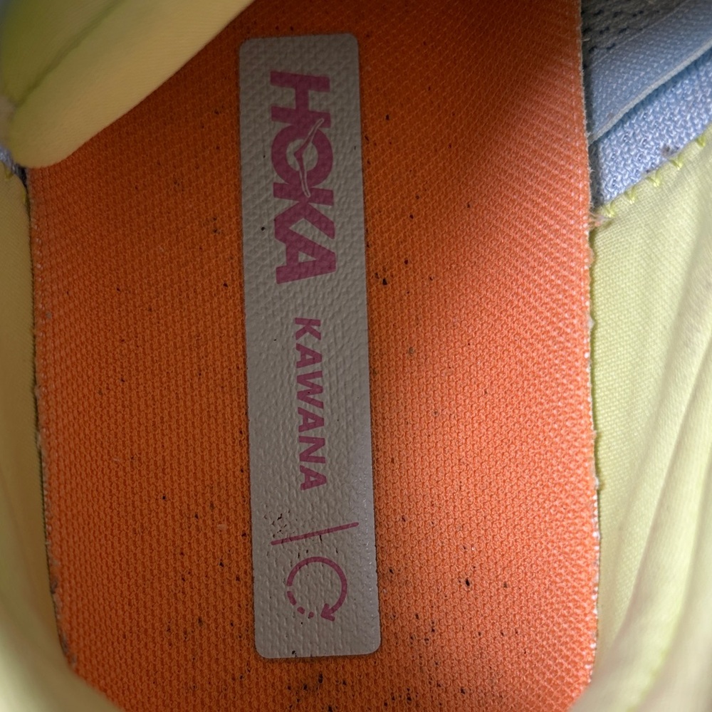 Hoka Kawana White Running Shoes with Pastel Yellow & Blue size 7.5 - Picture 6 of 7